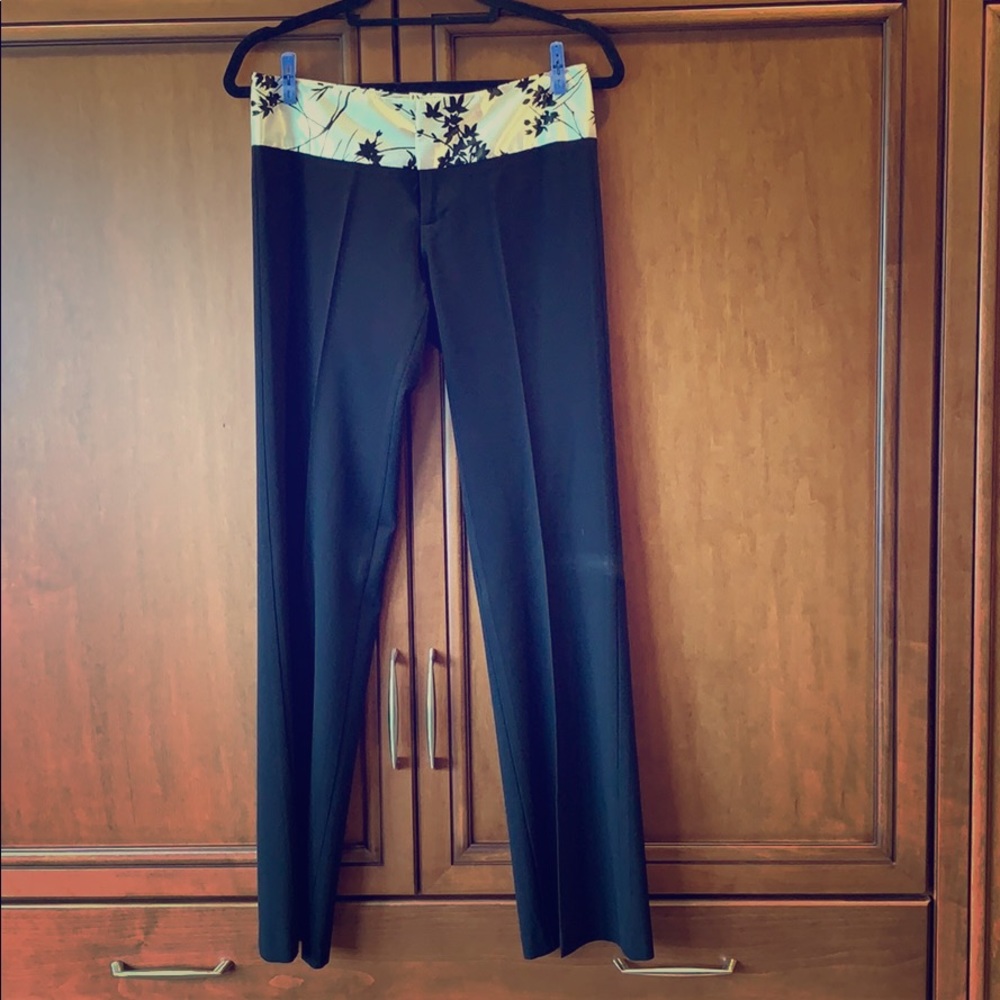 Y2K Vintage Floral-top wide leg black pants